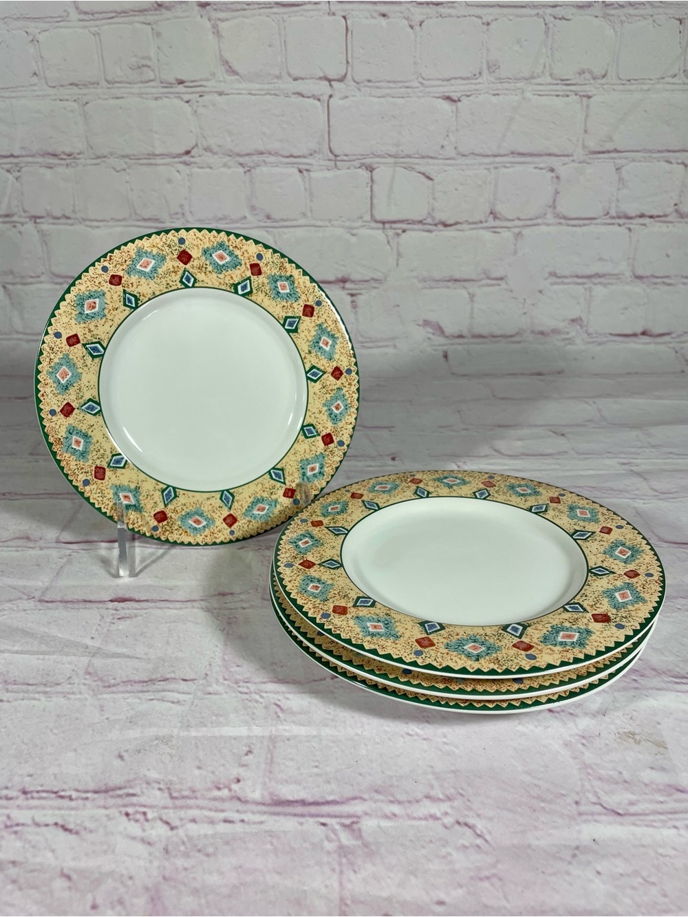 Vintage Sakura Moccasin Sue Zipkin Southwestern Stoneware Bread & Butter Plates